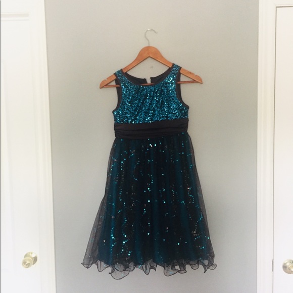Blue and Brown Sequinned Dress - Picture 1 of 4